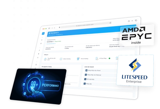 MaxSpeed Hosting, do Vietnix cung cấp, là một loại hosting cao cấp được thiết kế đặc biệt để tối ưu tốc độ và hiệu năng cho các website, đặc biệt là website WordPress và WooCommerce. Nó sử dụng CPU AMD EPYC GEN 4 và công nghệ LiteSpeed Enterprise, cùng với các tối ưu hóa độc quyền, để mang lại tốc độ tải trang nhanh chóng, giúp cải thiện SEO và trải nghiệm người dùng.